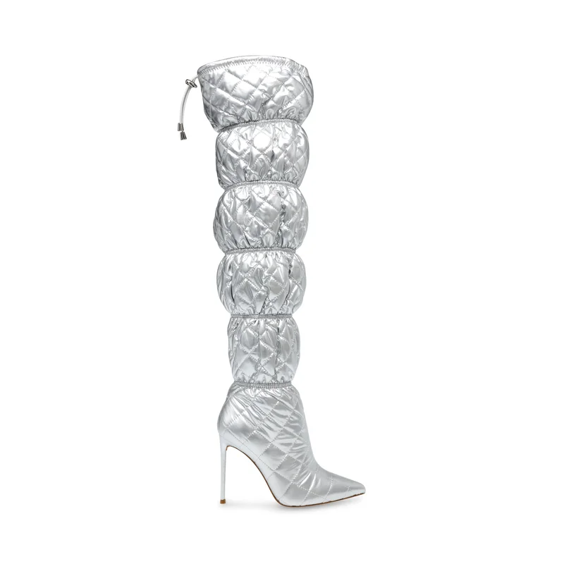 Steve madden silhouette silver women's boots